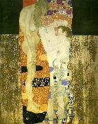 Gustav Klimt kvinnans tre aldrar, oil on canvas